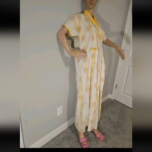 Vintage 1960-1970's Swanky Robe Yellow, Pink, Lime, Orange Flowers NEHAL OSFM